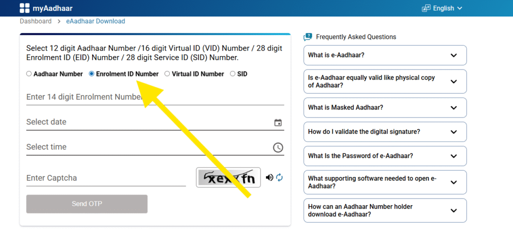 Download Aadhar card using Enrolment ID EID – UIDAI 2025 guide”